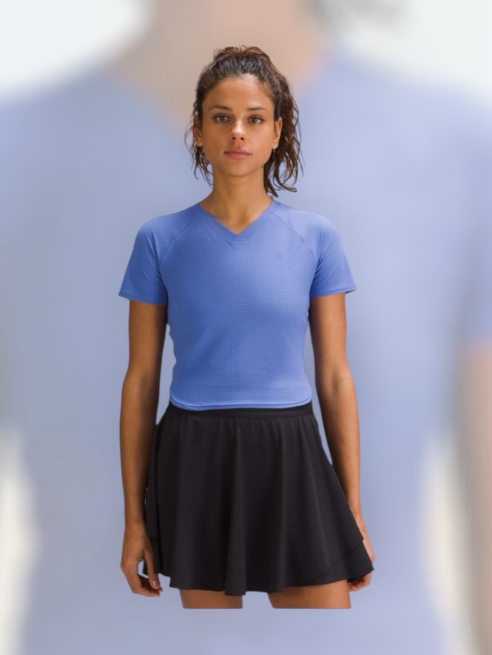 Lululemon Grid-Texture Cropped
Tennis Short-Sleeve Shirt